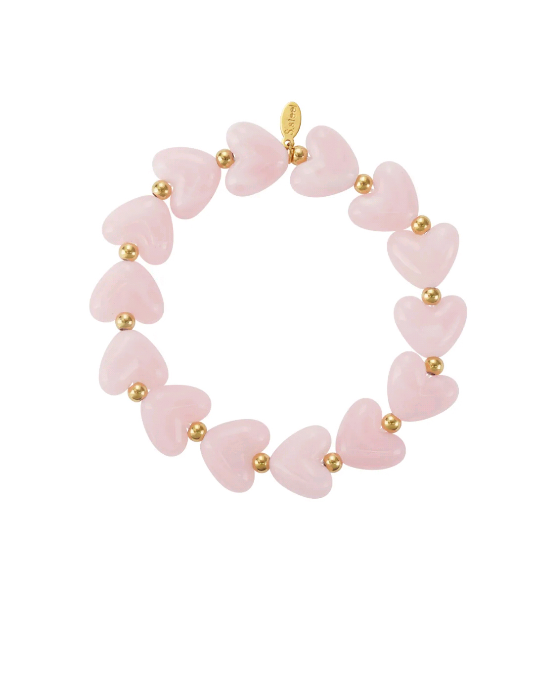 Armbandje - Hartjes Roze