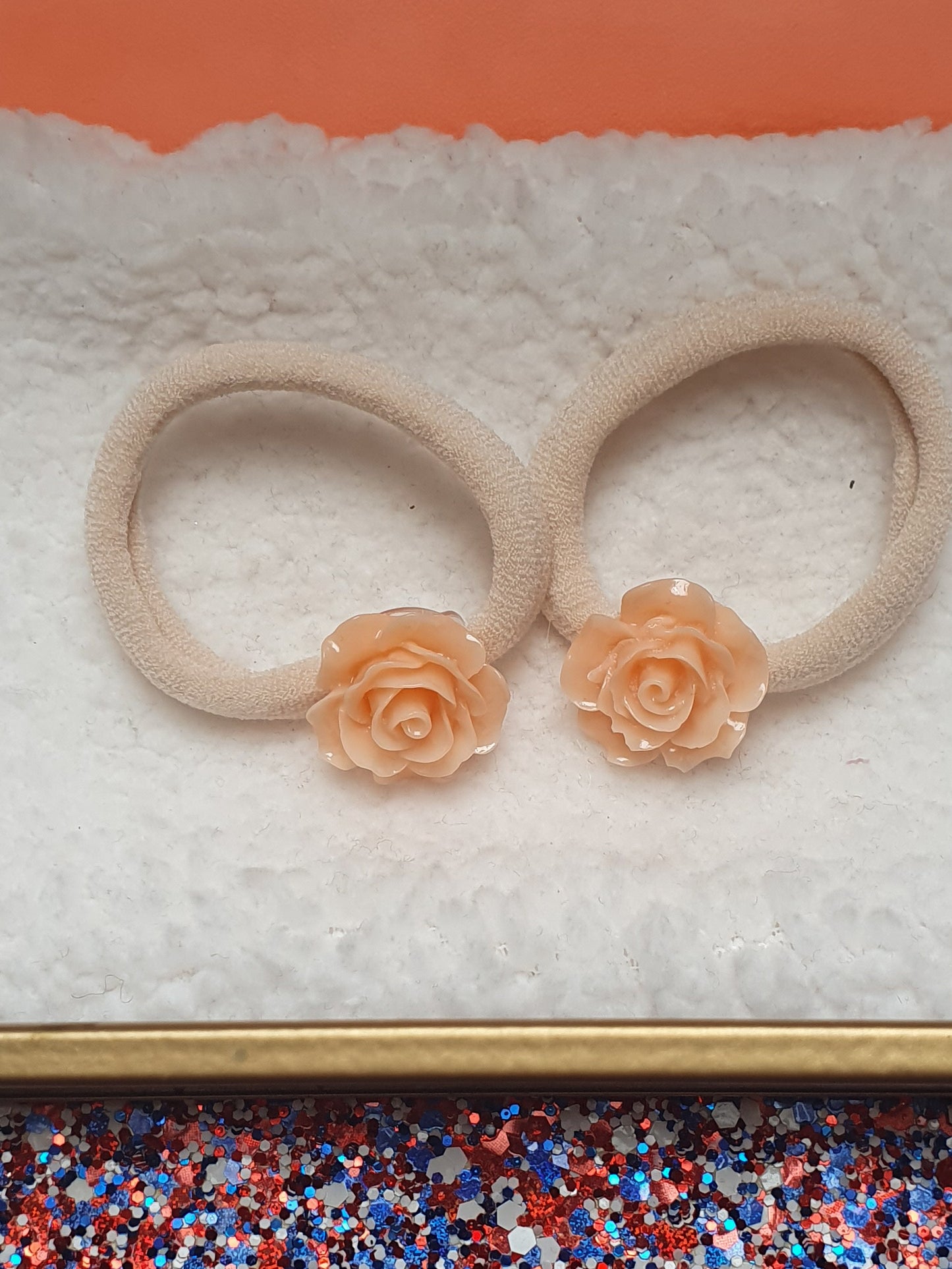 Elastiekjes Roosjes zacht- oranje