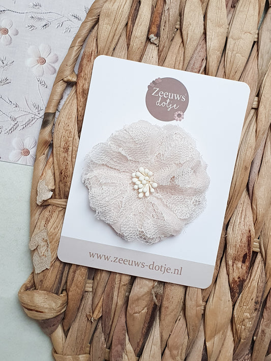 Haarspeldje of haarelastiek - Linde beige