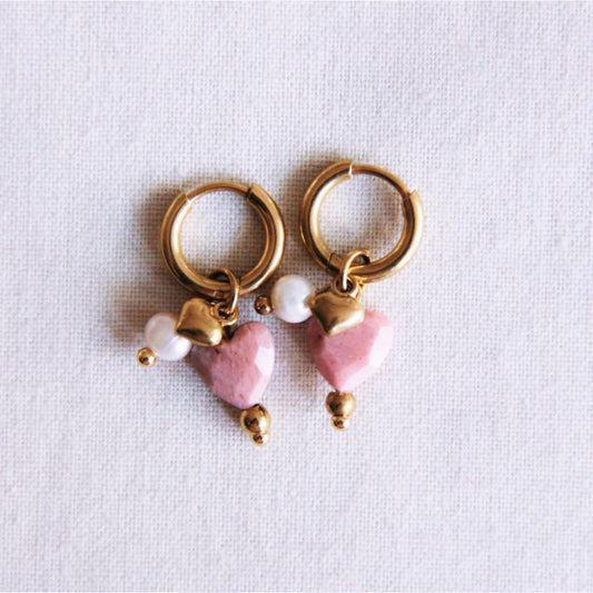 Oorbellen - Handmade, natuursteen rvs